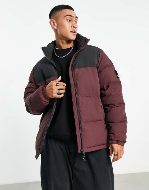 Burgundy cheap down jacket