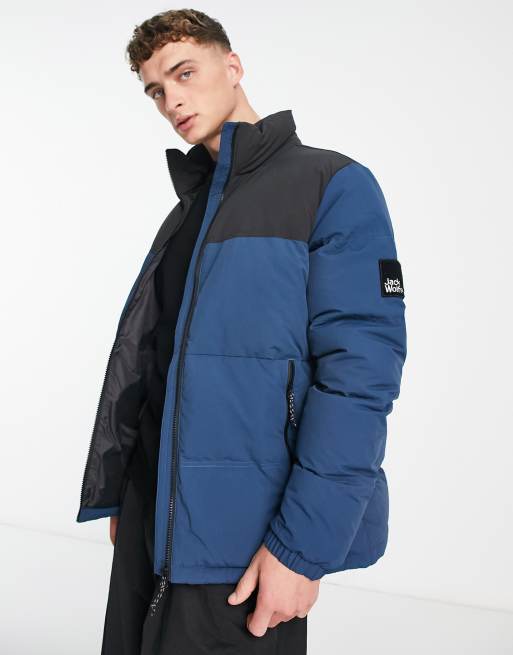 Jack Wolfskin Alex down puffer jacket in navy | ASOS