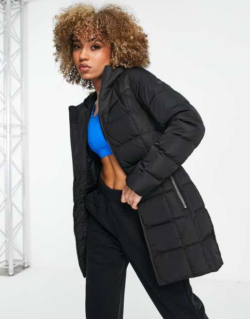 Jack Wolfskin Baffin Island long puffer jacket in black | ASOS