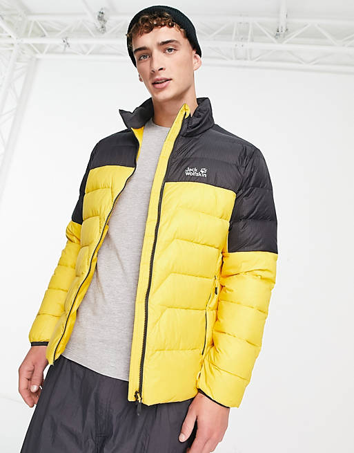 Jack Wolfskin DNA Tundra quilted down jacket in yellow | ASOS