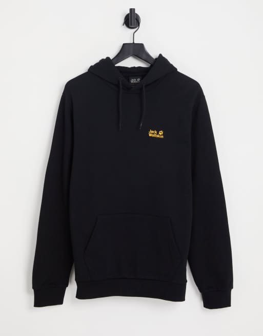 Jack Wolfskin - Essential - Felpa con cappuccio nera 