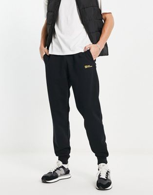 Jack Wolfskin Essential small logo joggers in black