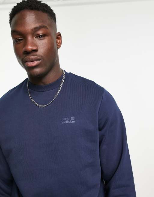 Jack Wolfskin Essential sweatshirt in navy ASOS