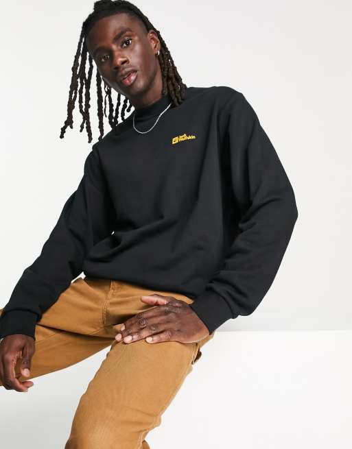 Jack Wolfskin - Essential - Sweatshirt met ronde hals in zwart