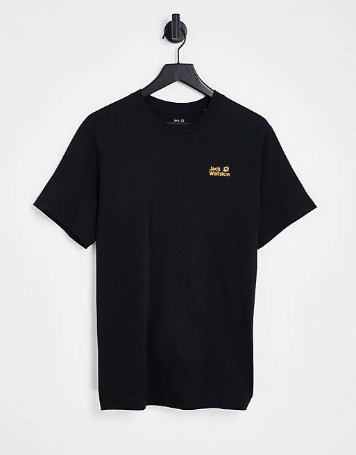 Jack Wolfskin Essential t-shirt in black | ASOS