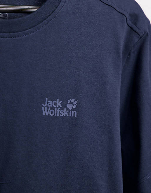Jack Wolfskin Essential t-shirt in blue | ASOS