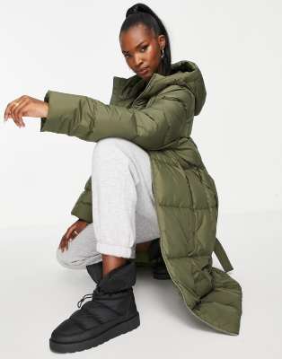 Jack Wolfskin Frozen Lake long puffer jacket in khaki - ASOS Price Checker