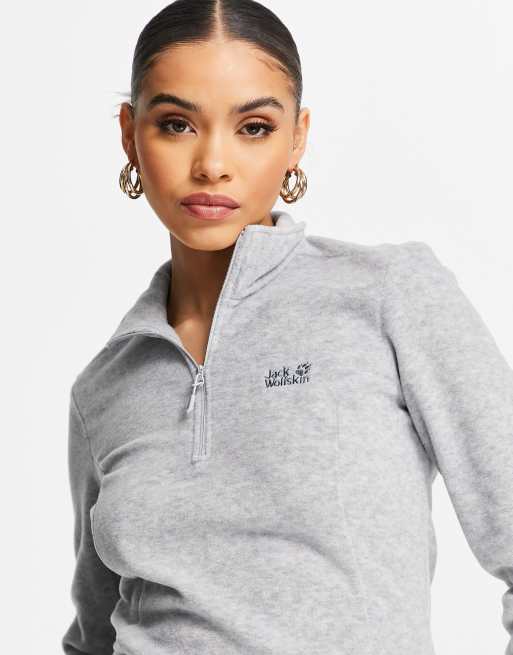 Jack Wolfskin Gecko 1/4 zip fleece in light grey , 2 of 4