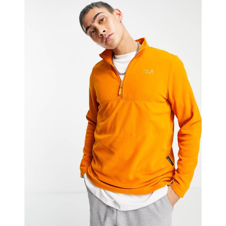 Jack Wolfskin Gecko 1 4 zip fleece in orange ASOS