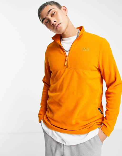 aantrekkelijk meerderheid Vertrouwen op Jack Wolfskin Gecko 1/4 zip fleece in orange | ASOS