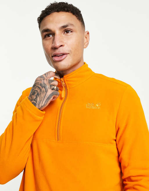 Jack Wolfskin Gecko 1 4 zip fleece in orange ASOS