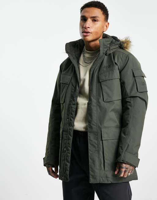 Wet en regelgeving agentschap Gestaag Jack Wolfskin Glacier Parka jacket in green | ASOS