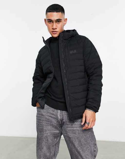 Jack Gesteppte Schwarz ASOS Kapuze | Glowing – in Daunenjacke – mit Mountain Wolfskin