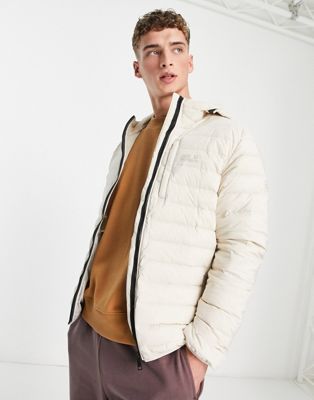 Jack Wolfskin Glowing Mountain hooded quilted down jacket in white