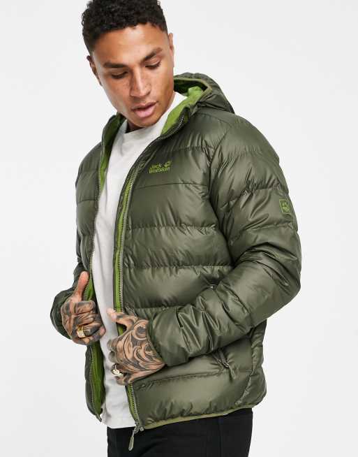 Jack Wolfskin Helium puffer jacket in khaki