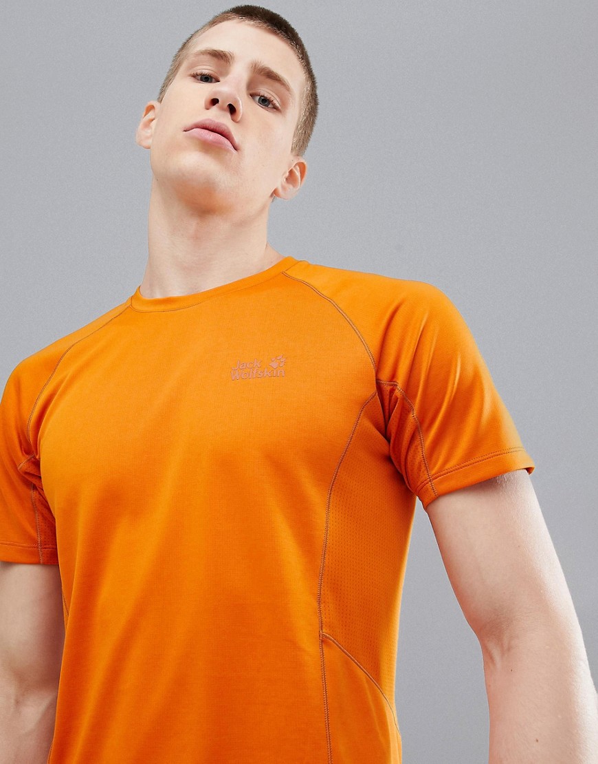 Jack Wolfskin – Hydropore XT – Orange teknisk t-shirt med ventilation