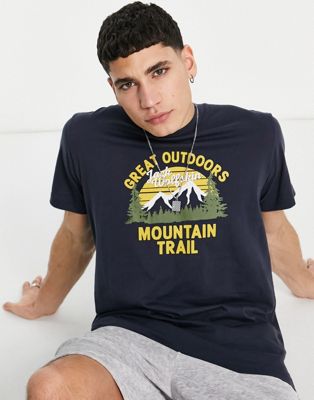 Jack Wolfskin Mountain Trail t-shirt in navy