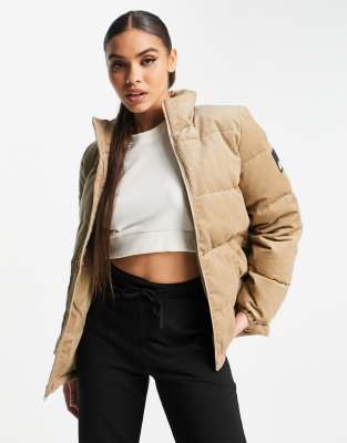 Jack Wolfskin Corduroy puffer jacket in beige