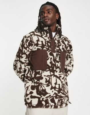 Burberry Monogram Fleece Jacquard Hooded Top In Beige