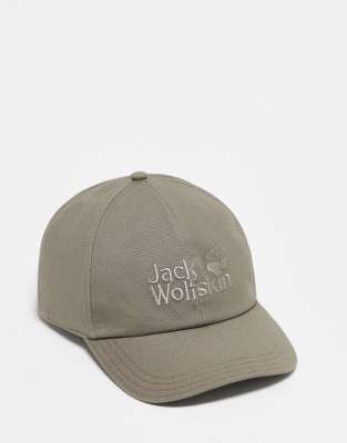 Jack Wolfskin paw logo baseball cap in brown