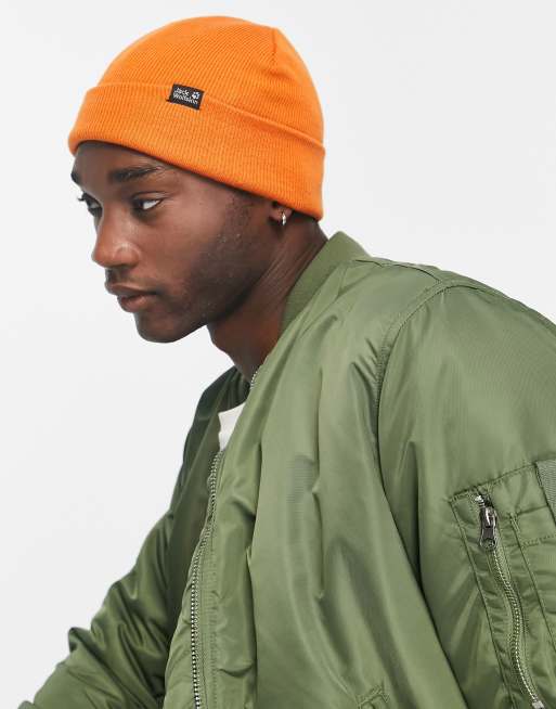 Jack Wolfskin rib beanie in orange