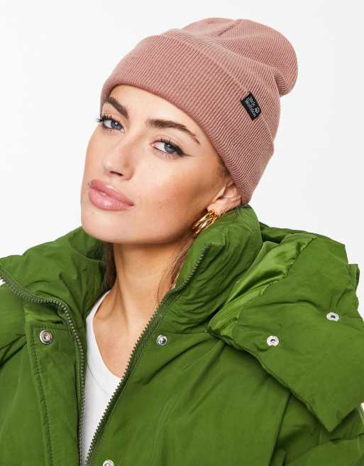 Jack Wolfskin rib beanie in pink