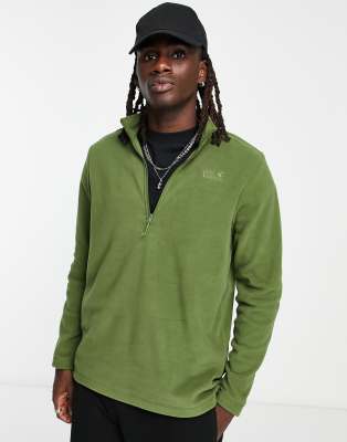 Jack Wolfskin Taunus 1/4 zip fleece in green - ASOS Price Checker