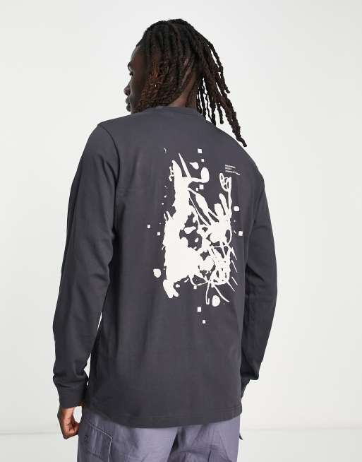 Jack Wolfskin - Weinmeister - T-shirt met lange mouwen en print op de achterkant in zwart