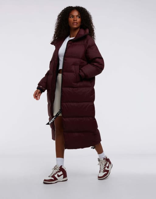 Burgundy long hotsell padded coat