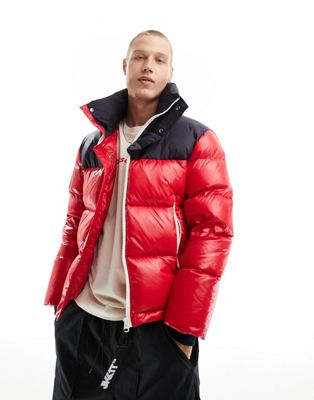 JACK1T diamond down alps jacket in hyper red and ink
