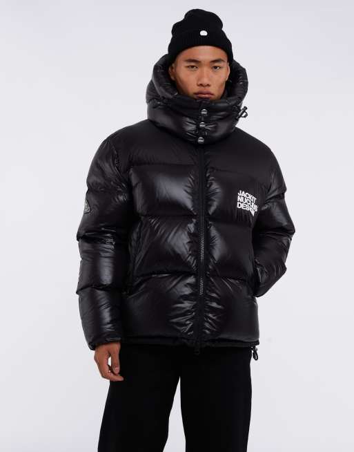 JACK1T expedition parka down coat in black and black | ASOS