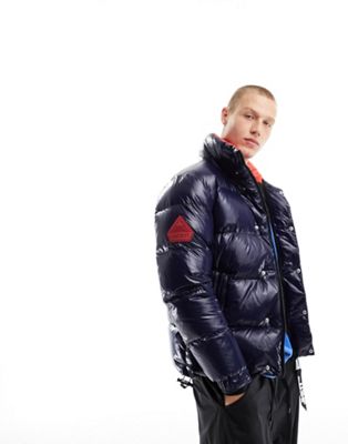 JACK1T EZ puffer down jacket in ink and hyper red - ASOS Price Checker