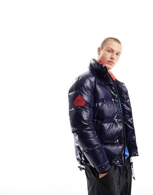 JACK1T EZ puffer down jacket in ink and hyper red ASOS
