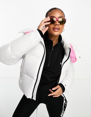 JACK1T EZ puffer down jacket in snow and pink - ASOS Price Checker