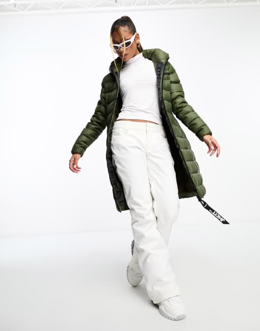 JACK1T R3D dry down longline down coat in olive