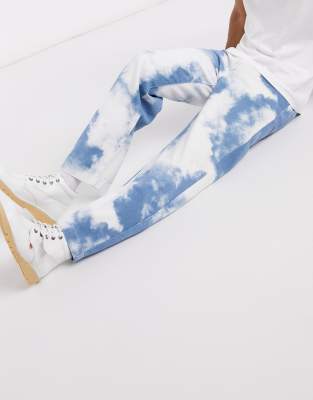 cloud print jeans