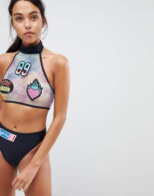 high neck bikini asos