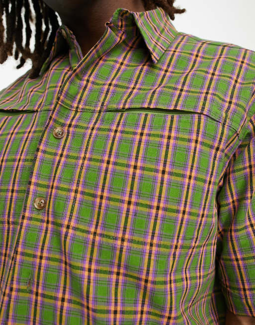 Jaded London boxy retro shirt in green check | ASOS