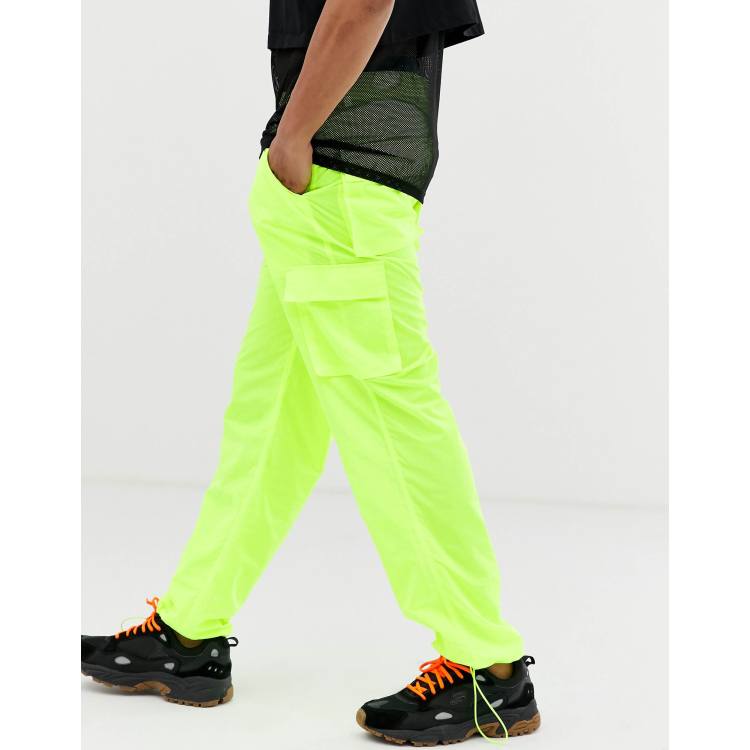 Neon store cargo joggers