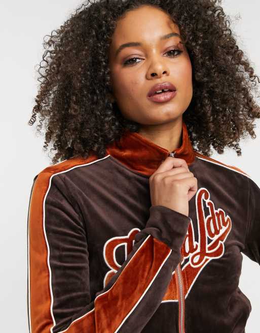 Jaded London cropped velour 90s tracksuit jacket co-ord, ASOS