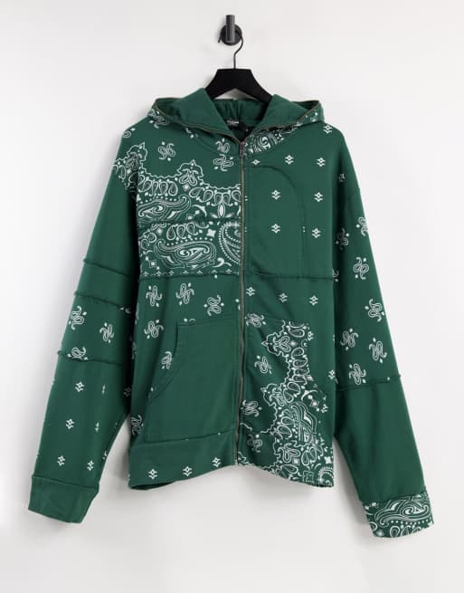 Jaded London sweatsuit set in green paisley | ASOS