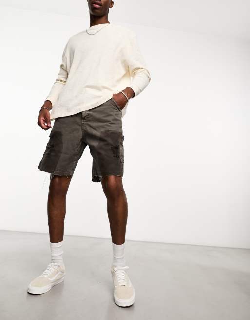 Jaded London denim carpenter shorts in washed brown | ASOS