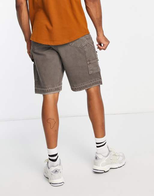 Jaded London denim carpenter shorts in washed brown | ASOS