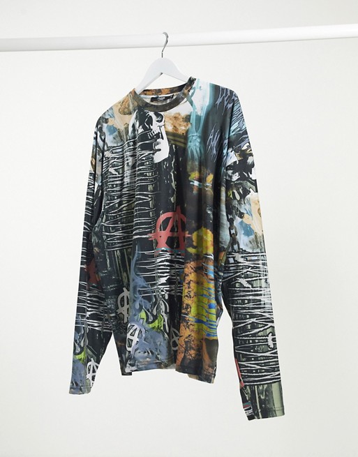 Jaded London electric collage long sleeve top