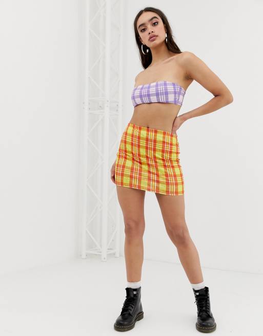 Checkered shop festival skirt