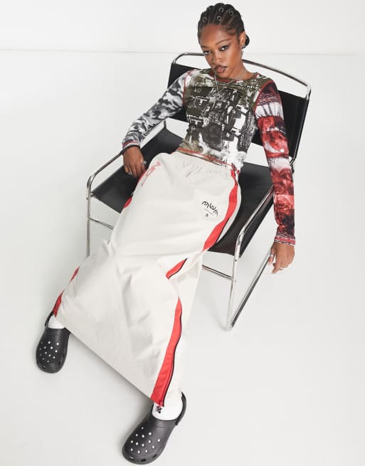 Jaded London fitted long sleeve top with mix graphic in