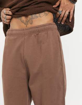 wide leg brown joggers