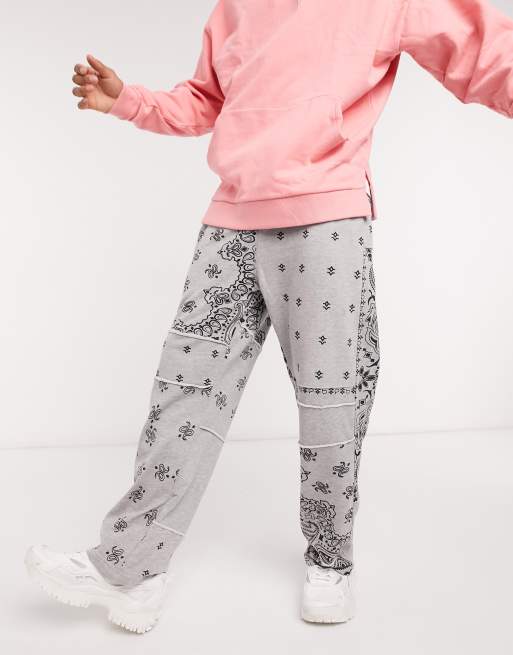 Jaded London Graue Hose Mit Kodelzug Und Paisley Muster Kombiteil Asos