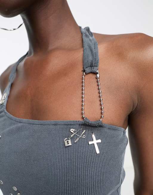 Jaded London halter strappy top with punky embellishment, 4 of 4