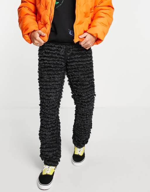 Jaded London - Jeans met rechte pijpen in zwart met versnipperd design
